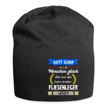 Fliesenleger Fliesen Legen Bodenleger Geschenke - Jersey-Beanie - Schwarz - Vorne