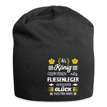 Fliesenleger Fliesen Legen Bodenleger Geschenke - Jersey-Beanie - Schwarz - Vorne