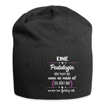 Podologe Fußpflege Pediküre Podologie Geschenke - Jersey-Beanie - Schwarz - Vorne