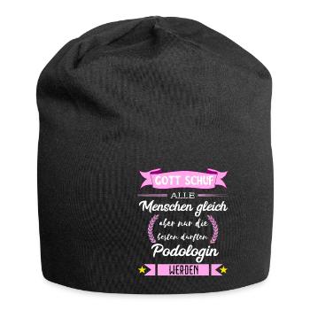 Podologe Fußpflege Pediküre Podologie Geschenke - Jersey-Beanie - Schwarz - Vorne
