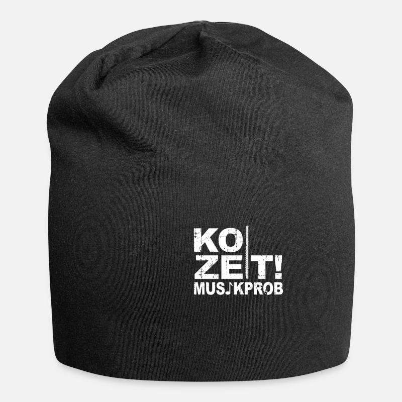 Flute Flute Flute Flute Player - Jersey Beanie - black