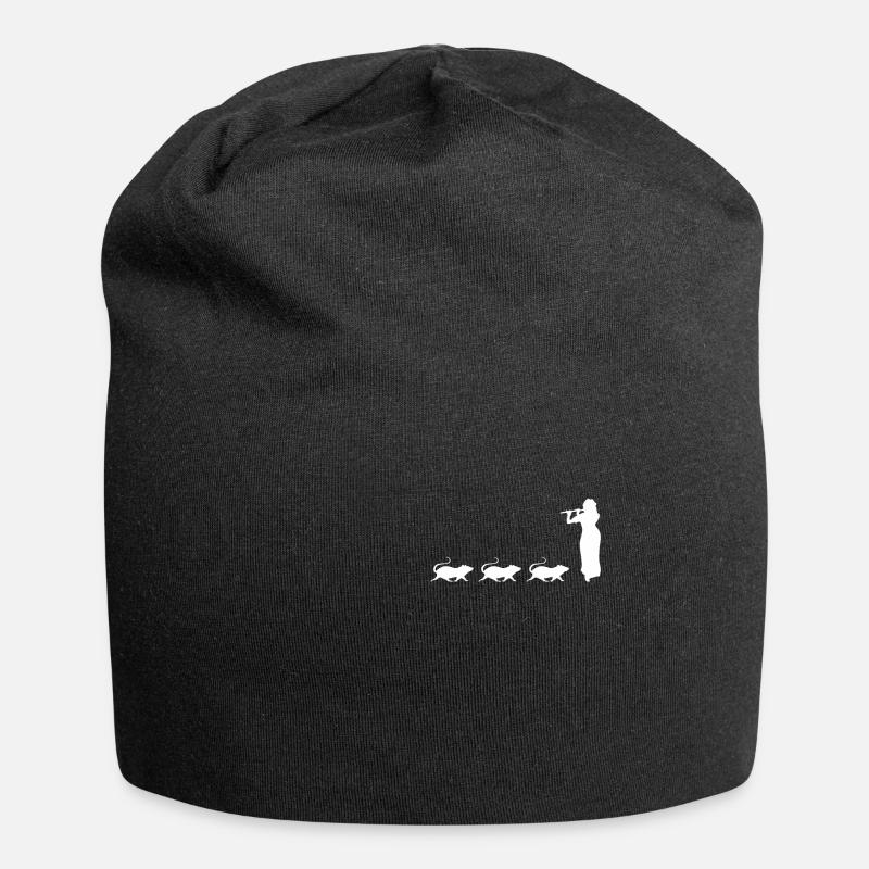 Flute Flute Flute Flute Player - Jersey Beanie - black