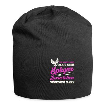 Sphynx Katze Katzen Cat Nacktkatze Gothik Spruch - Jersey-Beanie - Schwarz - Vorne