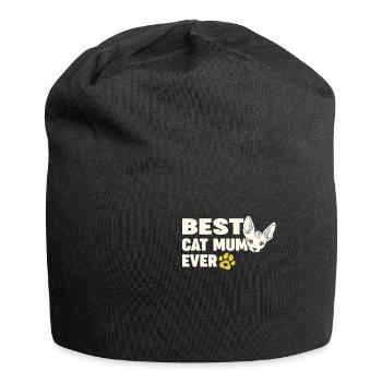 Sphynx Katze Katzen Cat Nacktkatze Gothik Spruch - Jersey-Beanie - Schwarz - Vorne
