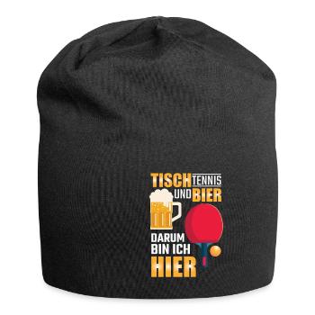Lustiges Tischtennis Geschenk - Jersey-Beanie - Schwarz - Vorne