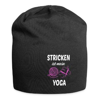 Stricken Ist Mein Yoga Näherin Häkeln Faden - Jersey-Beanie - Schwarz - Vorne