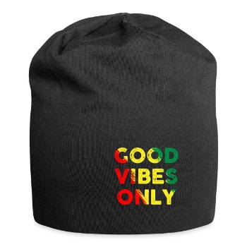 Good Vibes Only Rasta Reggae Roots Clothing - Jersey-Beanie - Schwarz - Vorne
