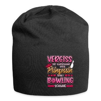 Bowling Prinzessin Sport Kegel Spruch Geschenk - Jersey-Beanie - Schwarz - Vorne