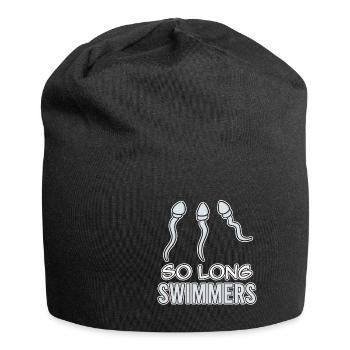 Funny Vasectomy As Long As Swimmers Humor Reception - Jersey Beanie - black - Front