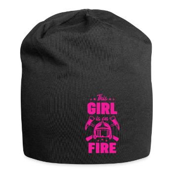 Feuerwehrfrau Firefighter Prinzessin Princess - Jersey Beanie - black - Front