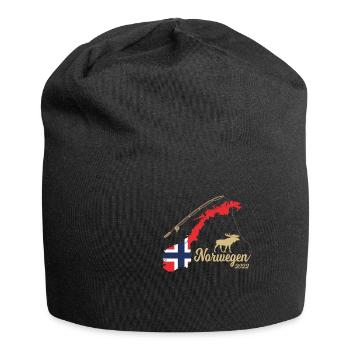 Norvège 2022 Fjord Pêche Skandinavie Motifs - Bonnet en jersey - noir - Devant