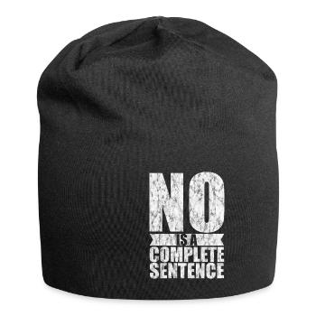 NO is a complete sentence 5 - Jersey Beanie - black - Front