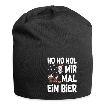 HO HO Procurez-moi une bière Père Noël - Bonnet en jersey - noir - Devant