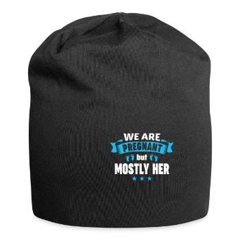 We Are Pregnant But Mostly Her Bauch Geburt - Jersey-Beanie - Schwarz - Vorne
