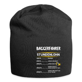 Baggerfahrer Stundenlohn Bagger Fahrer Baggerführe - Jersey-Beanie - Schwarz - Vorne