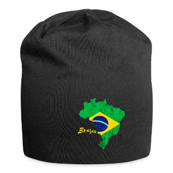 Brasil Karte Brasilianische Flagge Brasilien Reise - Jersey-Beanie - Schwarz - Vorne