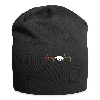 Vintage Bear Heartbeat - Jersey-Beanie - Schwarz - Vorne