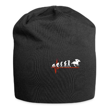 Horse Racing Heartbeat - EVOLUTION OF HORSE RACING - Jersey Beanie - black - Front