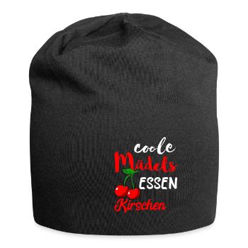 Coole Mädels Essen Kirschen Obst Frucht Süße Cherr - Jersey-Beanie - Schwarz - Vorne