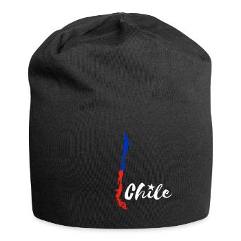 Chile Karte Umriss Chilenische Flagge Chile Reise - Jersey-Beanie - Schwarz - Vorne