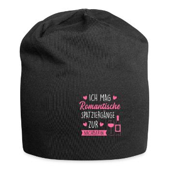 Ich Mag Romantische Spaziergänge Zur Nachbarin - Jersey-Beanie - Schwarz - Vorne