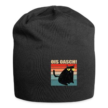 Ois Oasch Katzen Design Katzenliebhaber Bayrisch - Jersey-Beanie - Schwarz - Vorne