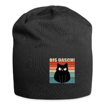 Ois Oasch Katzen Design Katzenliebhaber Bayrisch - Jersey-Beanie - Schwarz - Vorne