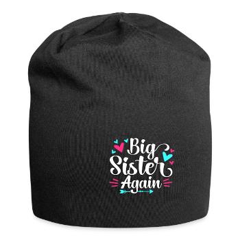 Big Sister Again Announcement Pregnancy Girls - Jersey-Beanie - Schwarz - Vorne