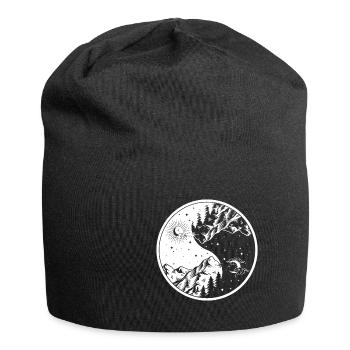 Lune Cercle Soleil Obscurité et Lumière - Bonnet en jersey - noir - Devant