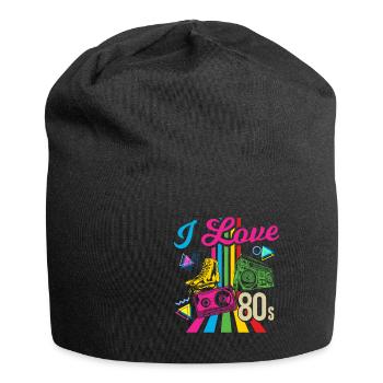 I Love 80s ich liebe die 80ger musik - Jersey-Beanie - Schwarz - Vorne