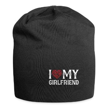 I love my girlfriend shirt - Jersey Beanie - black - Front