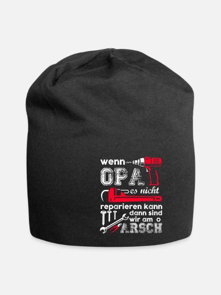 Wenn opa es nicht reparieren kann sind wir am ... - Jersey-Beanie - Schwarz
