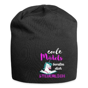 Steuern Mädels Gesetz Einhorn Steuerberaterin Buch - Jersey-Beanie - Schwarz - Vorne