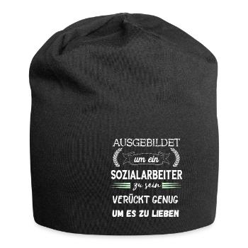 Sozialarbeiter Sozialpädagogik Soziale Arbeit Betr - Jersey-Beanie - Schwarz - Vorne