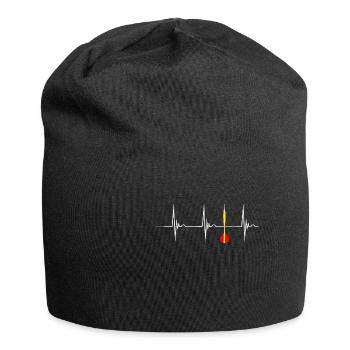 Dartpfeil Dartspieler Herzschlag EKG Puls Dart Spi - Jersey-Beanie - Schwarz - Vorne
