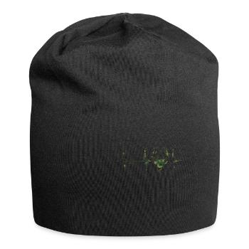 Camouflage Hirsch Geweih Jagd Herzschlag EKG Puls - Jersey-Beanie - Schwarz - Vorne