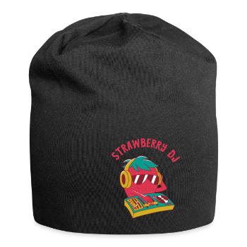 Strawberry DJ Erdbeere Musiker Turntable Plattensp - Jersey-Beanie - Schwarz - Vorne