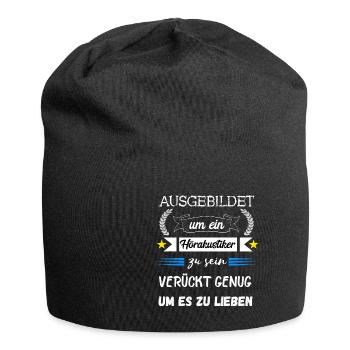 Hörakustiker Ausbildung Audiologe Hörgeräte Akusti - Jersey-Beanie - Schwarz - Vorne