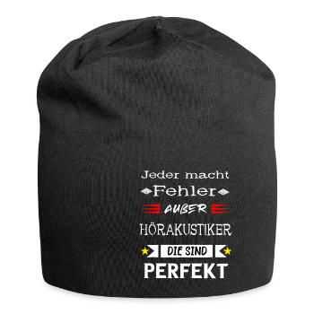 Hörakustiker Hörgeräte Akustiker Audiologe Hörakus - Jersey-Beanie - Schwarz - Vorne