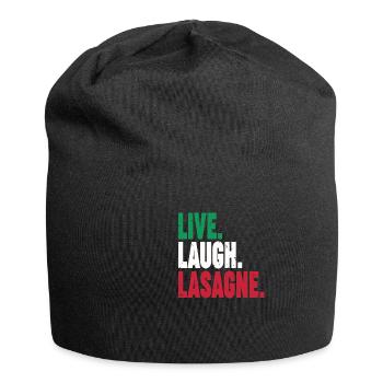 Live Laugh Lasagne Pasta Pizza Cooking Italian - Jersey-Beanie - Schwarz - Vorne