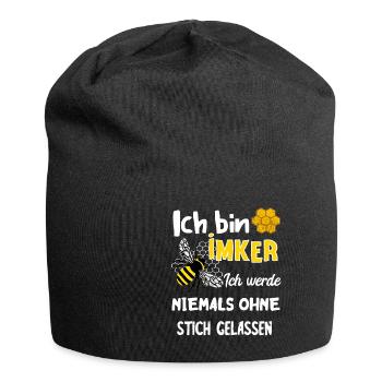 Ich Bin Imker Ich Werde Niemals Ohne Stich Gelasse - Jersey-Beanie - Schwarz - Vorne
