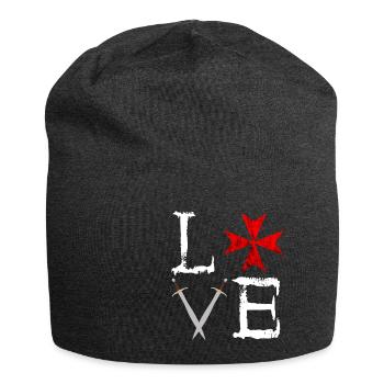 Ritterorden Johanniterorden Deus Vult Tempel Ritte - Jersey-Beanie - Anthrazit - Vorne