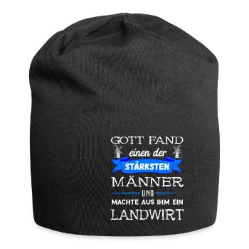 Landwirt Windmühle Bauernhof Agrar Acker Bauer Spr - Jersey-Beanie - Schwarz - Vorne