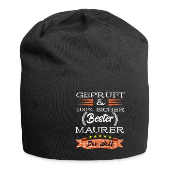 Bester Maurer Maurermeister Baustelle Bauarbeiter - Jersey-Beanie - Schwarz - Vorne