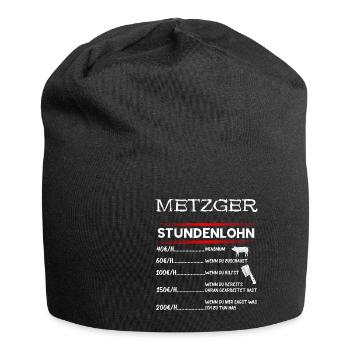 Metzger Stundenlohn Metzgermeister Fleischer Metzg - Jersey-Beanie - Schwarz - Vorne