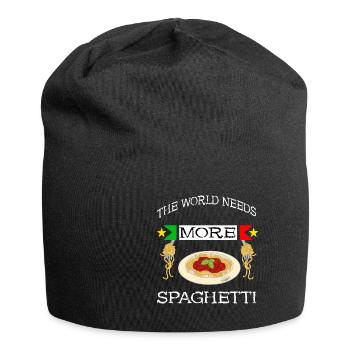 Italian Pasta Die Welt Braucht Mehr Spaghetti Nude - Jersey-Beanie - Schwarz - Vorne