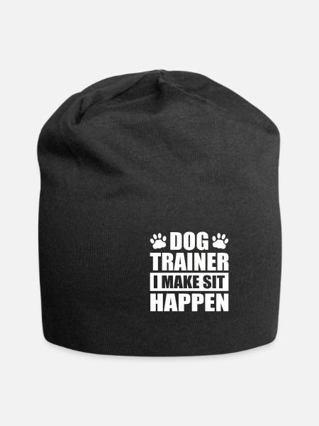 Dog Trainer I Make Sit Happen Dog Paw Upbringing - Jersey-Beanie - Schwarz