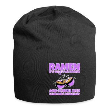 Ramen, For Dinner And Lunch And Breakfast 2 - Jersey Beanie - black - Front