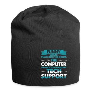 When I Enter The Room Computer Works - Jersey Beanie - black - Front