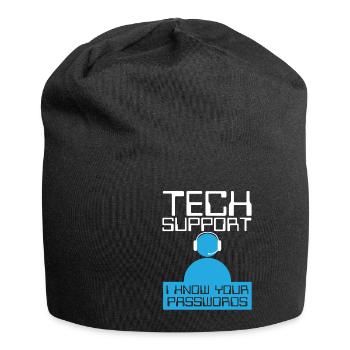Tech Supports Know Passwords - Jersey Beanie - black - Front
